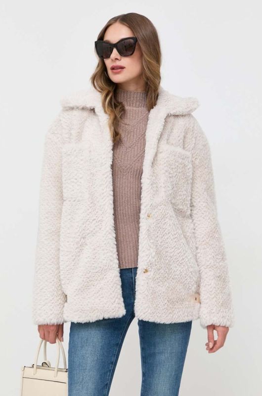 Куртка Silvian Heach жіноча колір бежевий перехідна oversize фото 2