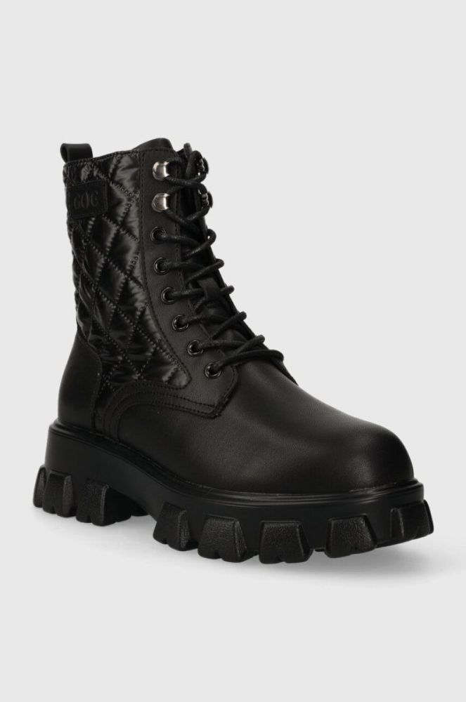 Шкіряні черевики GOE жіночі колір чорний на платформі MM2N4021.BLACK фото 2