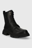 Шкіряні черевики GOE жіночі колір чорний на платформі злегка утеплена MM2N4026.BLACK