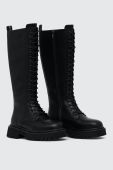 Шкіряні чоботи GOE жіночі колір чорний на платформі злегка утеплена MM2N4069.BLACK