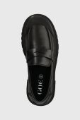 Шкіряні мокасини GOE жіночі колір чорний на платформі MM2N4104.208BLACK/GOLD