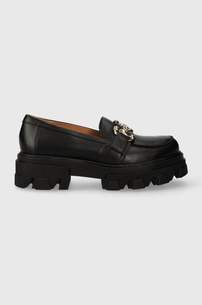 Шкіряні мокасини Charles Footwear Vloglola жіночі колір чорний на платформі Vloglola.Loafer.Black