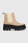 Замшеві черевики Charles Footwear Bette жіночі колір бежевий на платформі Bette.Boots.Sabbia Замшеві черевики Charles Footwear Bette жіночі колір бежевий на платформі Bette.Boots.Sabbia