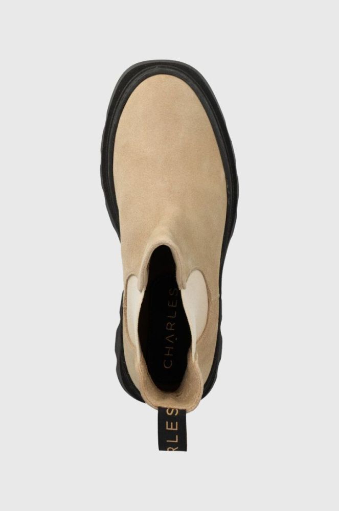 Замшеві черевики Charles Footwear Bette жіночі колір бежевий на платформі Bette.Boots.Sabbia фото 4