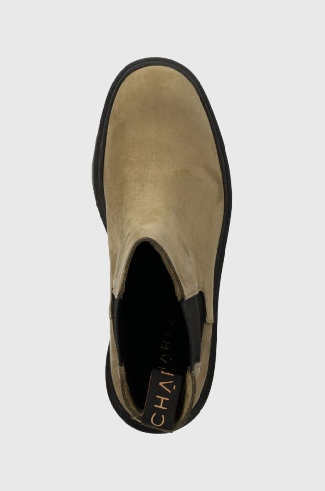 Замшеві черевики Charles Footwear Diana жіночі колір зелений на платформі Diana.Boots.Military.G фото 4
