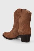 Замшеві черевики Charles Footwear Viola жіночі колір коричневий каблук блок Viola.Western.B.L.C Замшеві черевики Charles Footwear Viola жіночі колір коричневий каблук блок Viola.Western.B.L.C