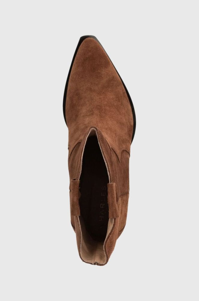 Замшеві черевики Charles Footwear Viola жіночі колір коричневий каблук блок Viola.Western.B.L.C фото 4