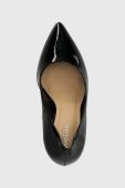 Шкіряні туфлі Wojas колір чорний каблук блок 3503931