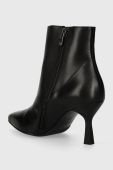 Шкіряні черевики Wojas жіночі колір чорний на шпильці 5520751