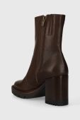 Шкіряні черевики Wojas жіночі колір коричневий каблук блок злегка утеплена 5522552