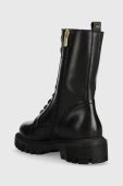 Шкіряні черевики Wojas жіночі колір чорний на платформі утеплені 6411751