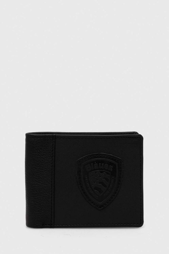 Шкіряний гаманець Blauer чоловічий колір чорний (3539341)