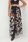 Спідниця Silvian Heach колір чорний maxi розкльошена Спідниця Silvian Heach колір чорний maxi розкльошена