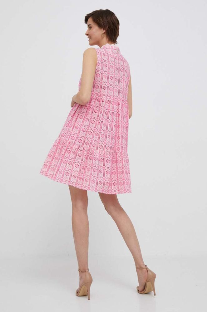 Бавовняна сукня Rich & Royal колір рожевий mini розкльошена (3320583)