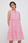 Бавовняна сукня Rich & Royal колір рожевий mini розкльошена (3320583)
