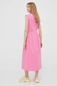 Бавовняна сукня Rich & Royal колір рожевий midi розкльошена