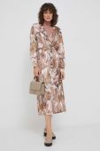 Сукня Mos Mosh колір бежевий midi розкльошена