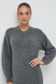 Сукня з домішкою вовни Beatrice B колір сірий maxi oversize