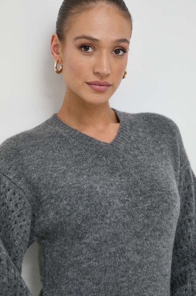 Сукня з домішкою вовни Beatrice B колір сірий maxi oversize фото 5