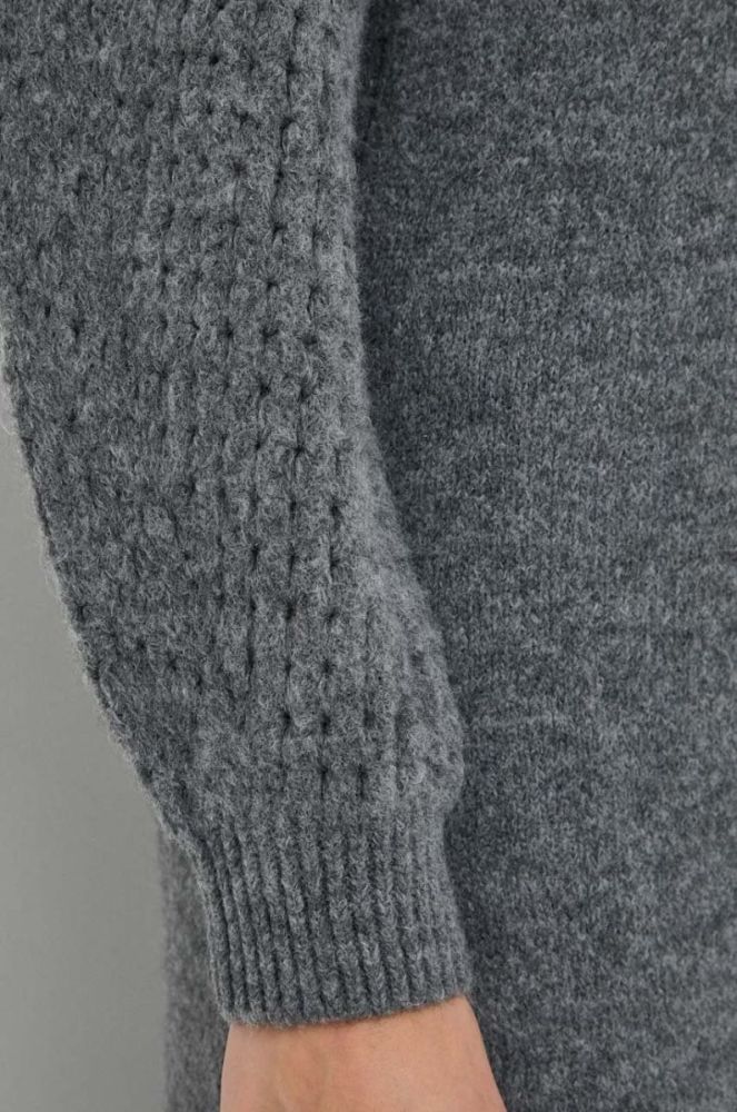 Сукня з домішкою вовни Beatrice B колір сірий maxi oversize фото 6