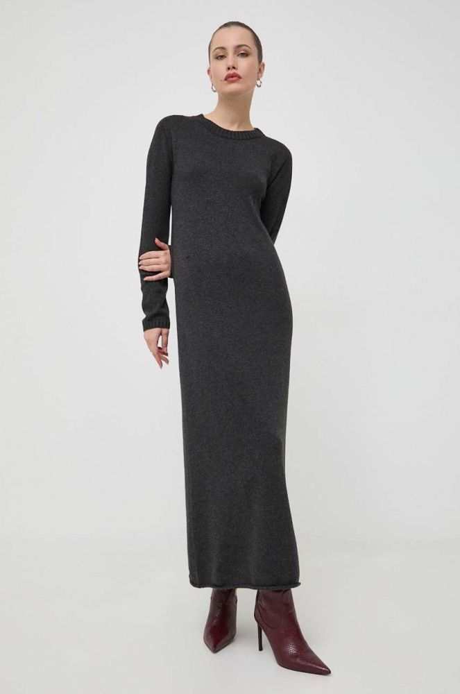 Вовняна сукня Liviana Conti колір сірий maxi пряма
