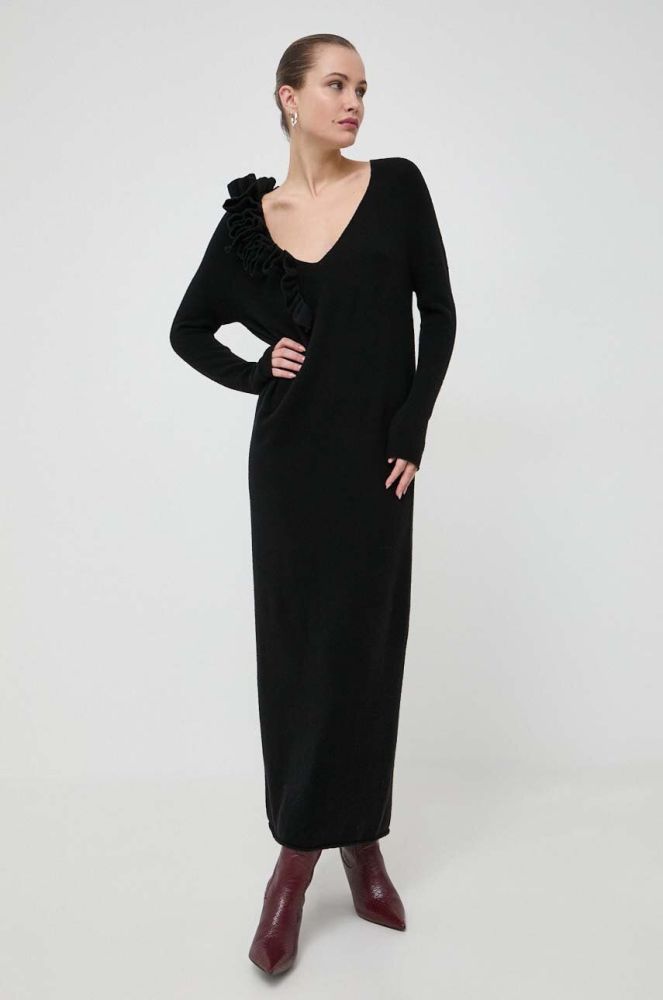 Вовняна сукня Liviana Conti колір чорний maxi пряма