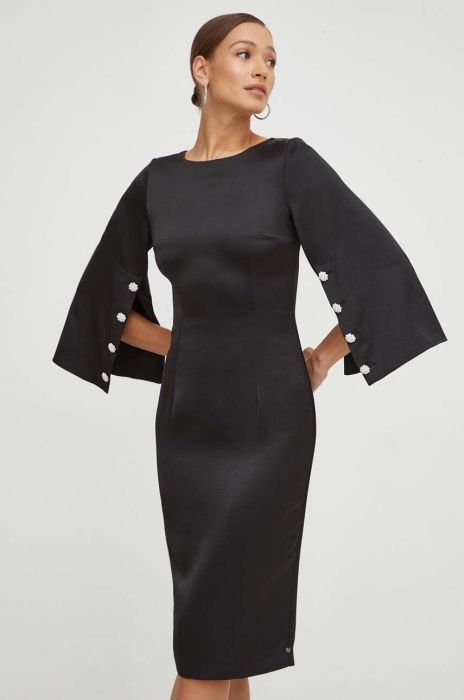 Сукня Nissa колір чорний midi пряма (3649187)