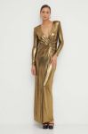 Сукня Nissa колір золотий maxi облягаюча