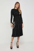 Сукня Nissa колір чорний midi розкльошена (3656071)