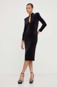 Сукня Nissa колір чорний midi облягаюча (3649219)