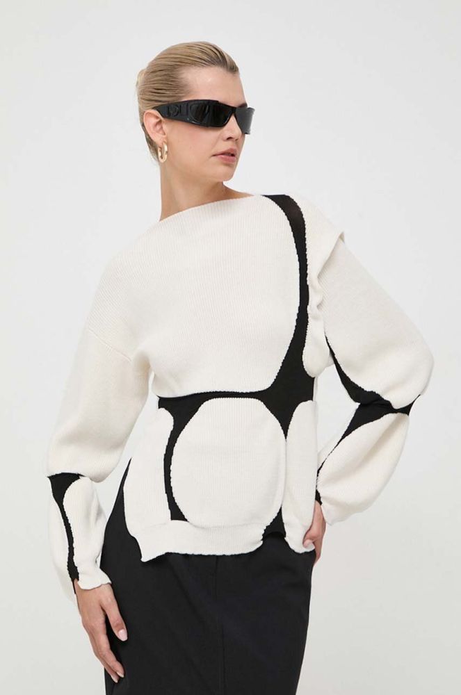 Вовняний светр Liviana Conti жіночий колір бежевий