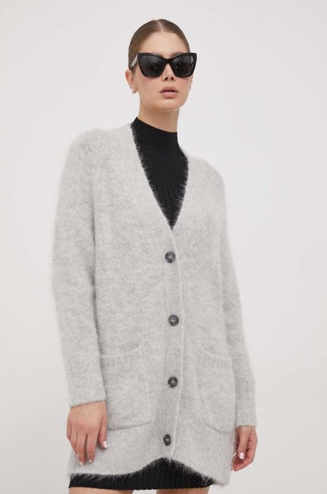 Вовняний кардиган Mos Mosh колір сірий
