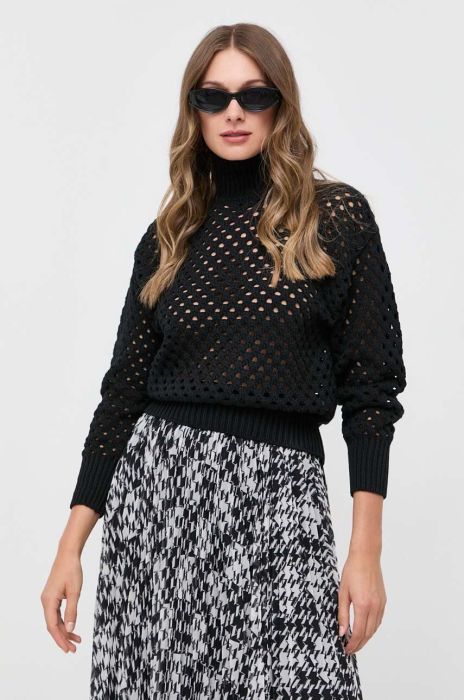 Светр Silvian Heach жіночий колір чорний гольф (3561037)