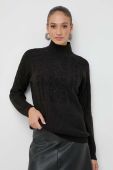 Светр Silvian Heach жіночий колір чорний легкий півгольф (3633890)