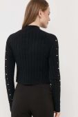 Светр Silvian Heach жіночий колір чорний легкий півгольф (3401847)