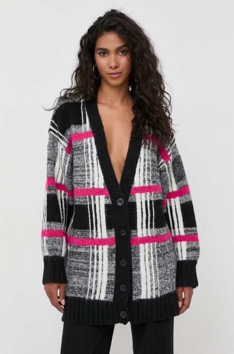 Кардиган з домішкою вовни Silvian Heach колір чорний теплий