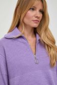 Вовняний светр Beatrice B жіночий колір фіолетовий легкий півгольф