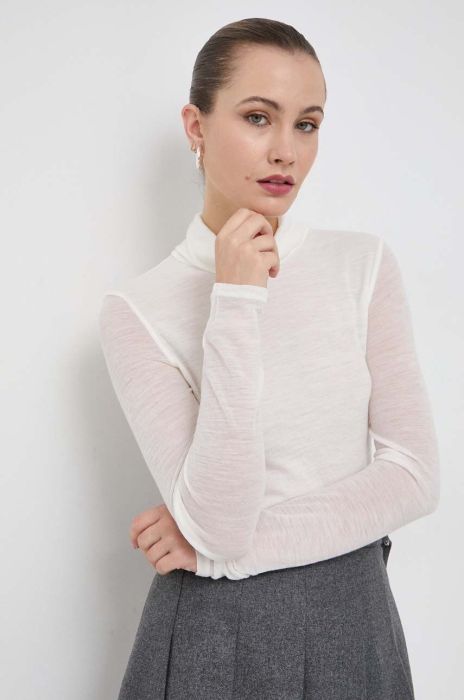 Вовняний лонгслів Liviana Conti колір бежевий гольф