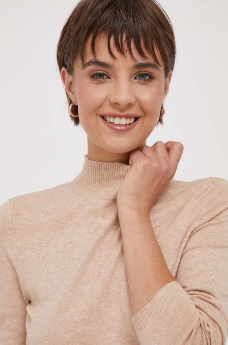 Светр XT Studio жіночий колір бежевий легкий півгольф
