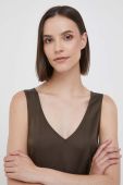Шовковий топ Mos Mosh колір коричневий