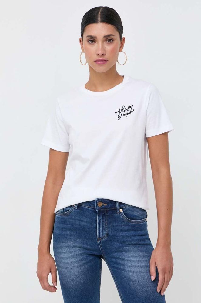 Бавовняна футболка Silvian Heach колір білий