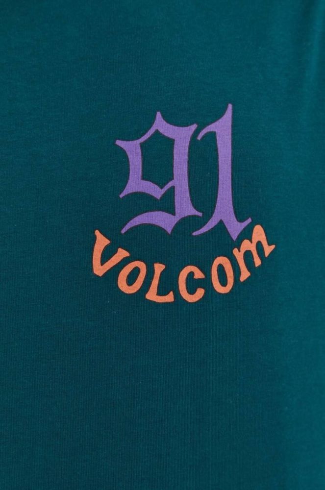 Бавовняна футболка Volcom x Mando Von Arb колір зелений з принтом фото 5