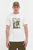 Бавовняна футболка Volcom колір бежевий з принтом (3539387)