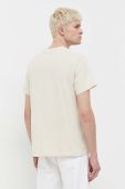 Бавовняна футболка Solid чоловічий колір бежевий з принтом