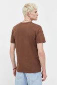 Бавовняна футболка Solid чоловічий колір коричневий з аплікацією